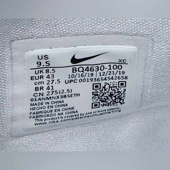 Nike Kyrie 6 'Oreo' 2020', Size 9.5, Color White/Blk-Pure Platinum - Picture 4 of 10